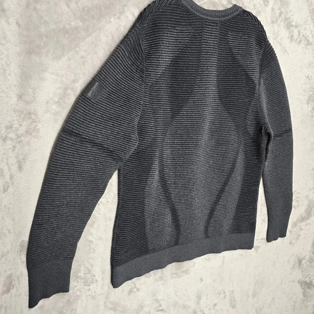 Under Armour Intelli-Knit Shirt Long Sleeve Men XXL Gray Ribbed Performance Gorp